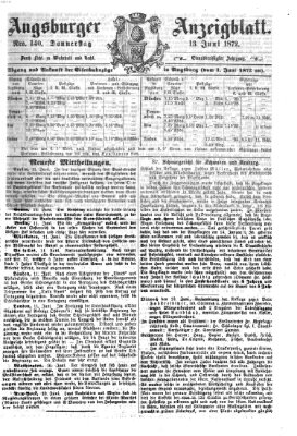 Augsburger Anzeigeblatt Donnerstag 13. Juni 1872