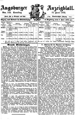 Augsburger Anzeigeblatt Samstag 15. Juni 1872