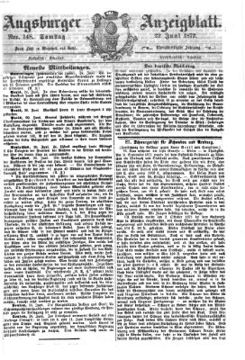 Augsburger Anzeigeblatt Samstag 22. Juni 1872