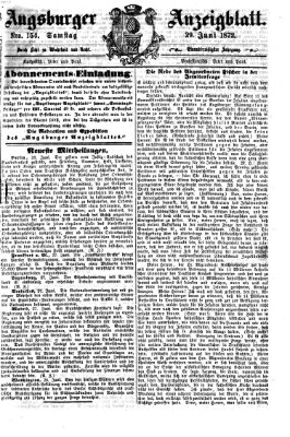 Augsburger Anzeigeblatt Samstag 29. Juni 1872