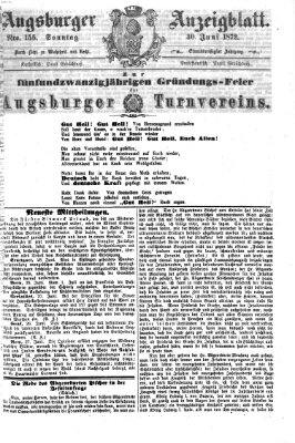 Augsburger Anzeigeblatt Sonntag 30. Juni 1872