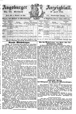 Augsburger Anzeigeblatt Mittwoch 10. Juli 1872