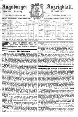 Augsburger Anzeigeblatt Samstag 13. Juli 1872