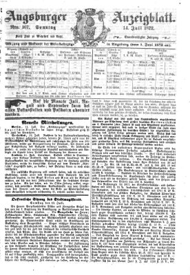 Augsburger Anzeigeblatt Sonntag 14. Juli 1872