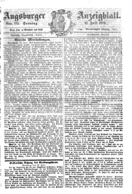 Augsburger Anzeigeblatt Sonntag 21. Juli 1872