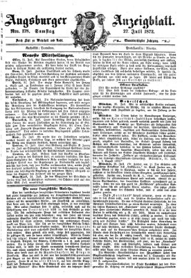 Augsburger Anzeigeblatt Samstag 27. Juli 1872