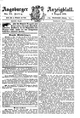 Augsburger Anzeigeblatt Freitag 2. August 1872