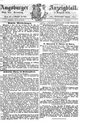 Augsburger Anzeigeblatt Sonntag 4. August 1872