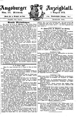 Augsburger Anzeigeblatt Mittwoch 7. August 1872