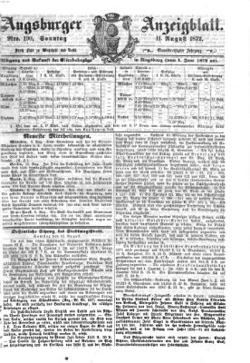 Augsburger Anzeigeblatt Sonntag 11. August 1872