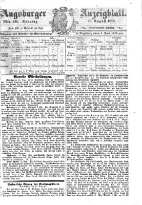 Augsburger Anzeigeblatt Sonntag 18. August 1872