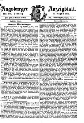 Augsburger Anzeigeblatt Sonntag 25. August 1872