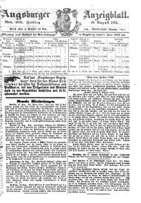 Augsburger Anzeigeblatt Freitag 30. August 1872