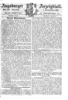 Augsburger Anzeigeblatt Dienstag 3. September 1872