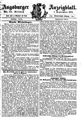 Augsburger Anzeigeblatt Mittwoch 4. September 1872