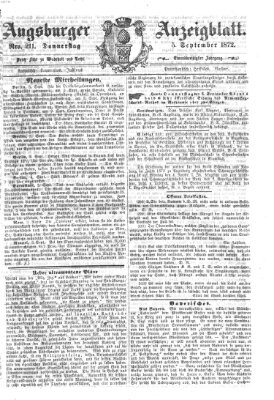 Augsburger Anzeigeblatt Donnerstag 5. September 1872