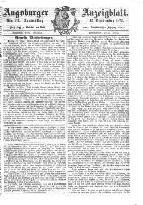 Augsburger Anzeigeblatt Donnerstag 12. September 1872