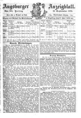 Augsburger Anzeigeblatt Freitag 13. September 1872