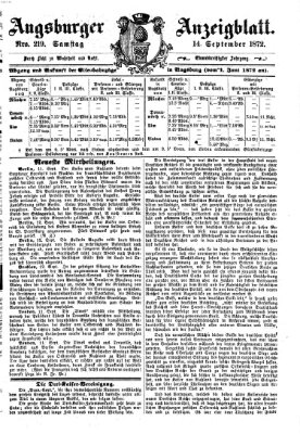 Augsburger Anzeigeblatt Samstag 14. September 1872