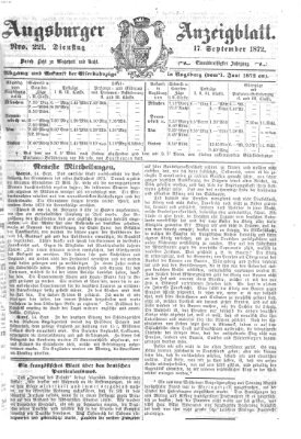 Augsburger Anzeigeblatt Dienstag 17. September 1872