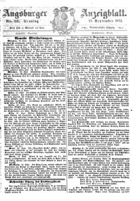 Augsburger Anzeigeblatt Sonntag 22. September 1872