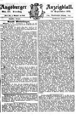 Augsburger Anzeigeblatt Dienstag 24. September 1872