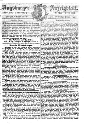 Augsburger Anzeigeblatt Donnerstag 26. September 1872