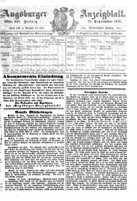 Augsburger Anzeigeblatt Freitag 27. September 1872