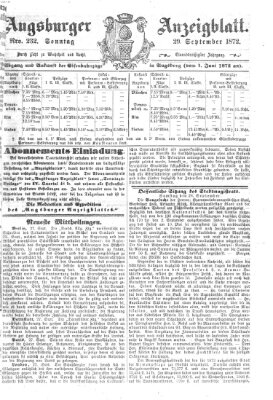 Augsburger Anzeigeblatt Sonntag 29. September 1872