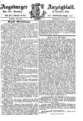 Augsburger Anzeigeblatt Samstag 12. Oktober 1872