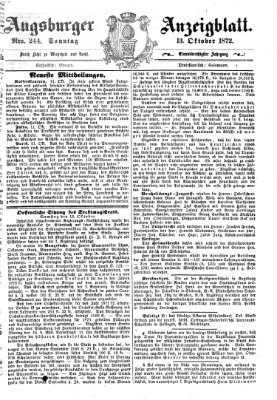 Augsburger Anzeigeblatt Sonntag 13. Oktober 1872