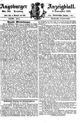 Augsburger Anzeigeblatt Sonntag 3. November 1872