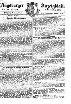 Augsburger Anzeigeblatt Freitag 8. November 1872