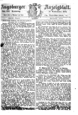 Augsburger Anzeigeblatt Sonntag 10. November 1872