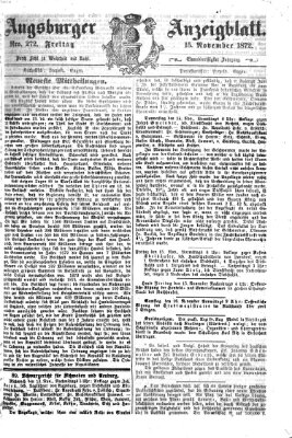 Augsburger Anzeigeblatt Freitag 15. November 1872