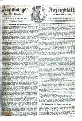 Augsburger Anzeigeblatt Samstag 23. November 1872