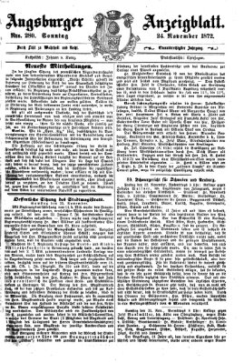 Augsburger Anzeigeblatt Sonntag 24. November 1872