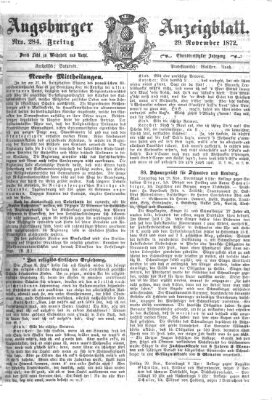 Augsburger Anzeigeblatt Freitag 29. November 1872