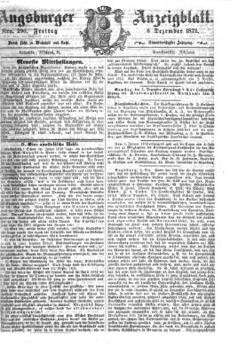 Augsburger Anzeigeblatt Freitag 6. Dezember 1872