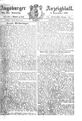 Augsburger Anzeigeblatt Sonntag 8. Dezember 1872