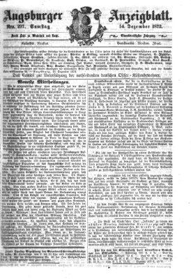 Augsburger Anzeigeblatt Samstag 14. Dezember 1872