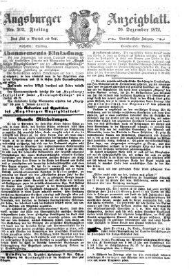 Augsburger Anzeigeblatt Freitag 20. Dezember 1872