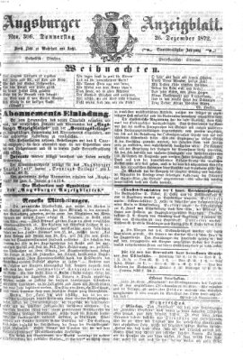 Augsburger Anzeigeblatt Mittwoch 25. Dezember 1872