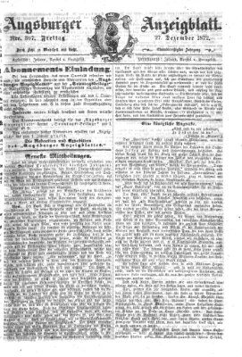 Augsburger Anzeigeblatt Freitag 27. Dezember 1872