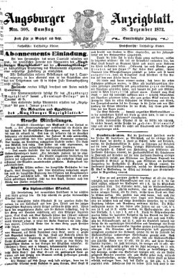 Augsburger Anzeigeblatt Samstag 28. Dezember 1872