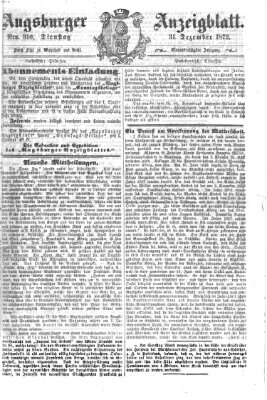 Augsburger Anzeigeblatt Dienstag 31. Dezember 1872