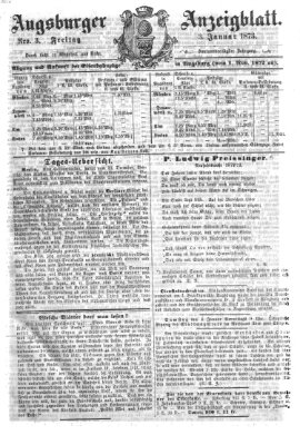 Augsburger Anzeigeblatt Freitag 3. Januar 1873