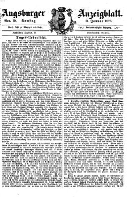 Augsburger Anzeigeblatt Samstag 11. Januar 1873