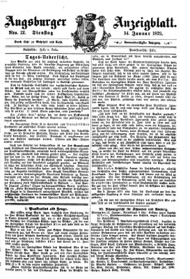 Augsburger Anzeigeblatt Dienstag 14. Januar 1873