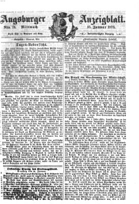 Augsburger Anzeigeblatt Mittwoch 15. Januar 1873